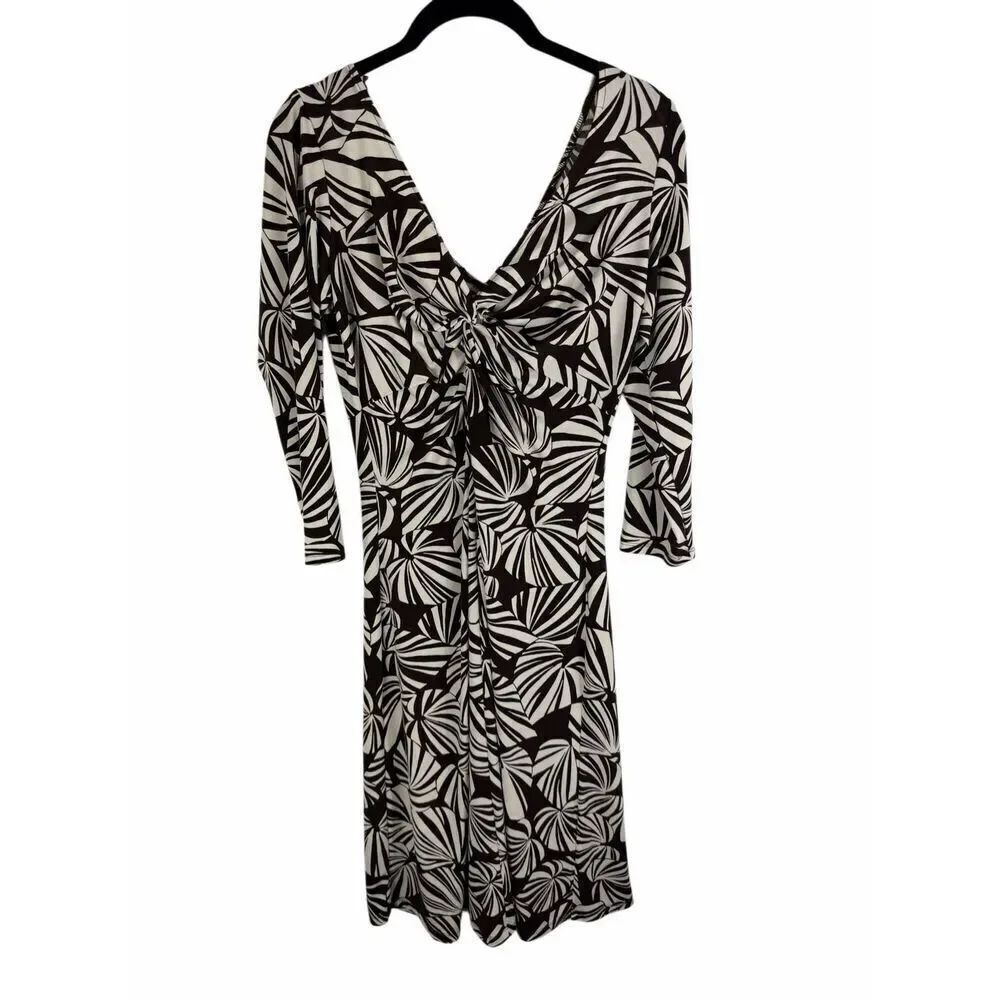 London Times brown and cream dress- size 10